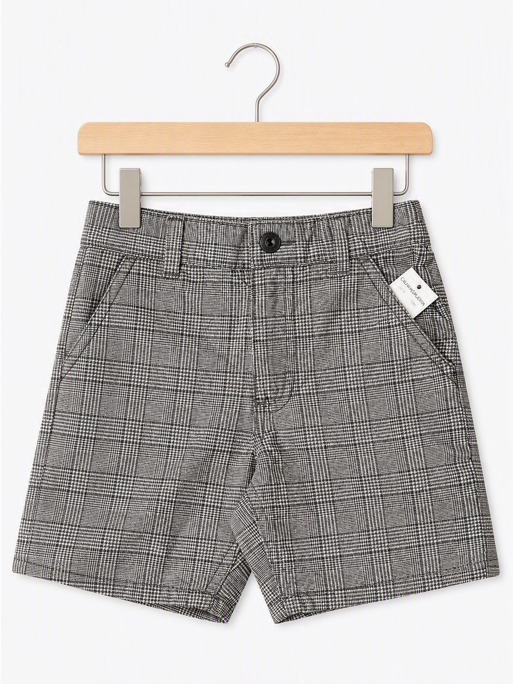 NWT Calvin Klein Jeans Toddler Boys Plaid Shorts Size 24M Gray Checked